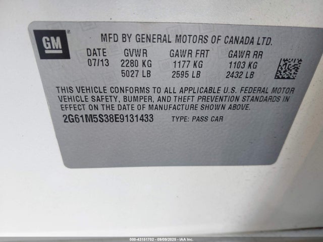 2014 CADILLAC XTS 2G61M5S38E9131433 Photo 8