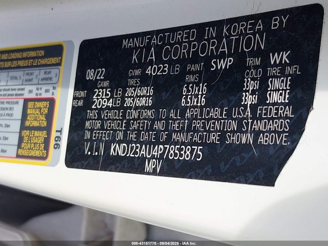 KNDJ23AU4P7853875 KIA mpi nu