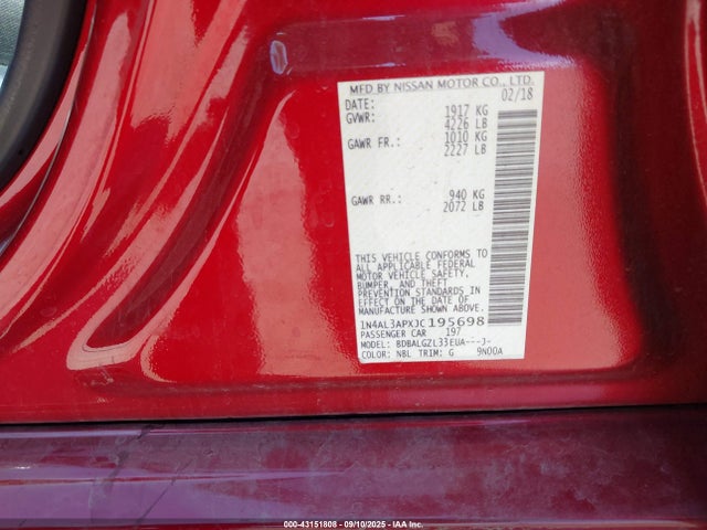 1N4AL3APXJC195698 Nissan 2018