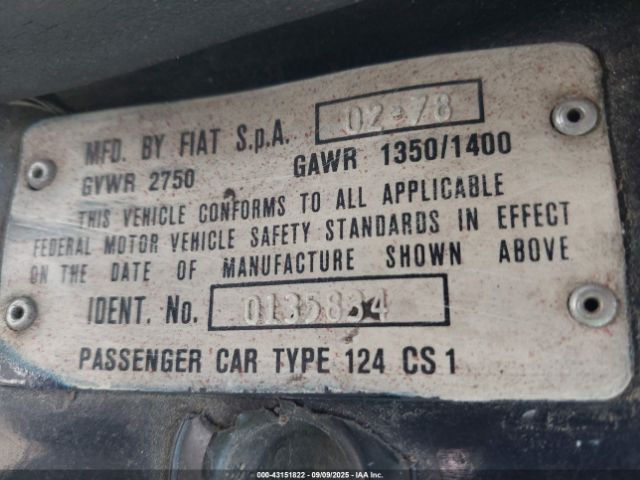 1978 FIAT 124 SPIDER 124CS101358340000 Photo 8