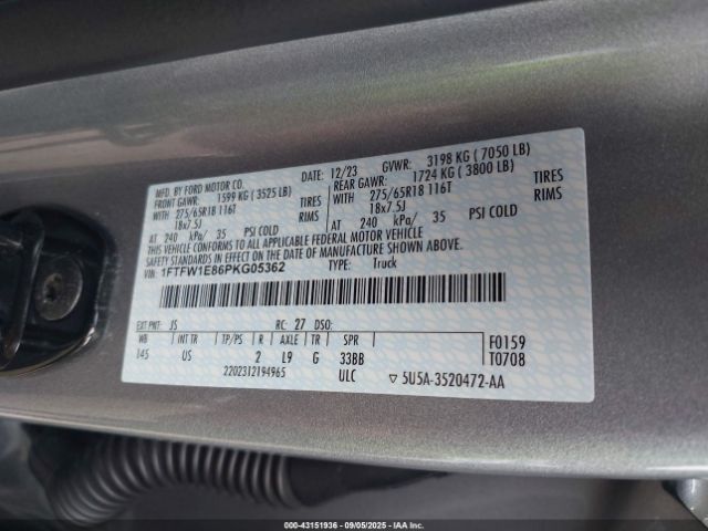 2023 FORD F-150 1FTFW1E86PKG05362 Photo 8