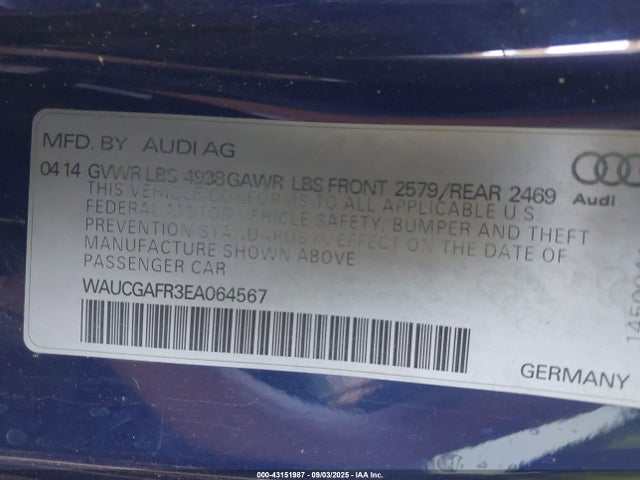 Audi S5 2014 WAUCGAFR3EA064567 Image 9