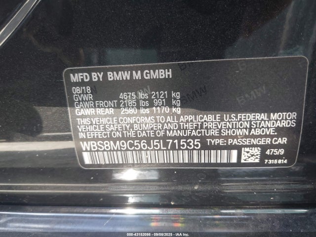 BMW M3 2018 WBS8M9C56J5L71535 Image 9