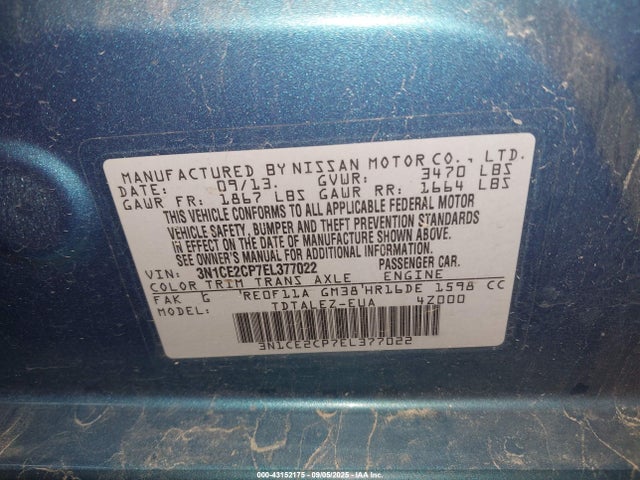 3N1CE2CP7EL377022 Nissan VERSA NOTE
