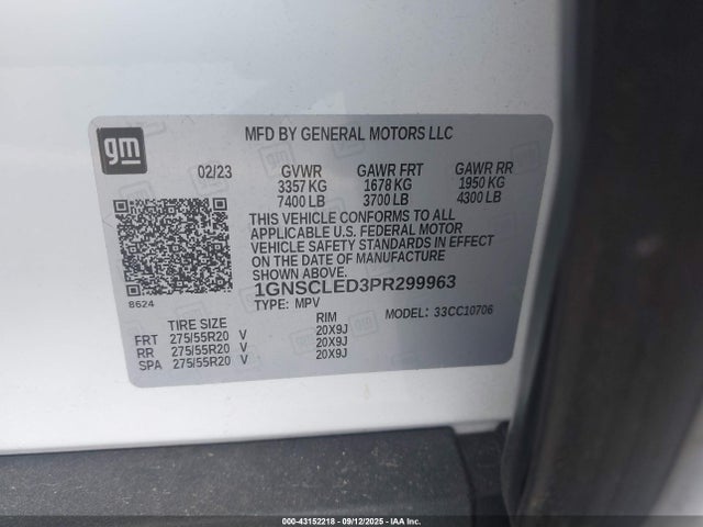 2023 CHEVROLET TAHOE 1GNSCLED3PR299963 Photo 8