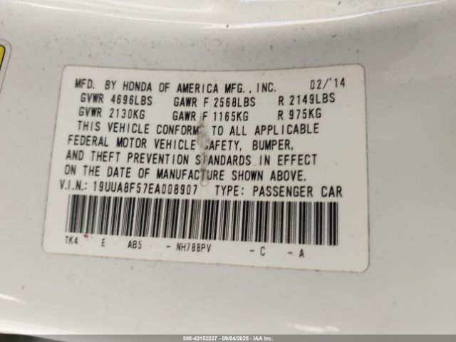 2014 ACURA TL 19UUA8F57EA008907 Photo 8