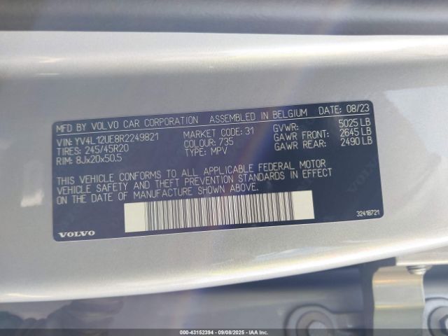 2024 VOLVO XC40 YV4L12UE8R2249821 Photo 8