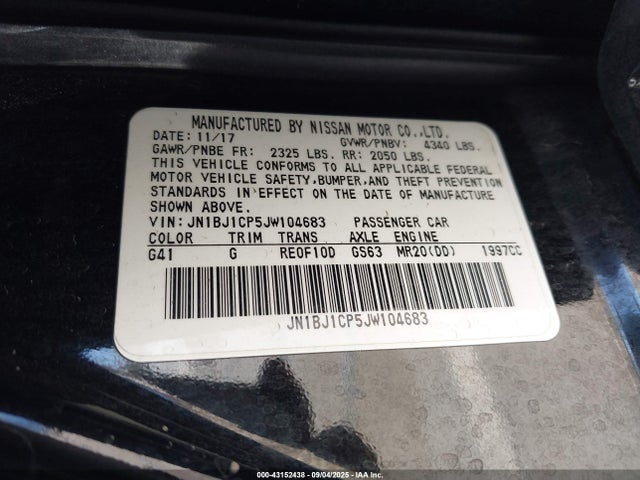 JN1BJ1CP5JW104683 Nissan ROGUE SPORT