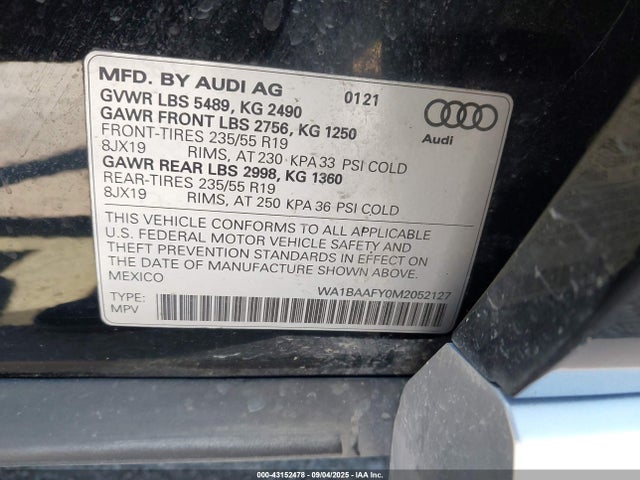 2021 AUDI Q5 WA1BAAFY0M2052127 Photo 8