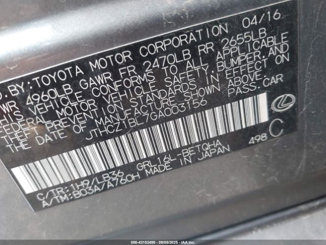 2016 LEXUS GS 350 JTHCZ1BL7GA003156 Photo 8