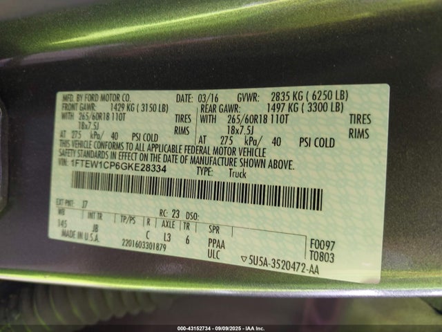 1FTEW1CP6GKE28334 Ford F-150
