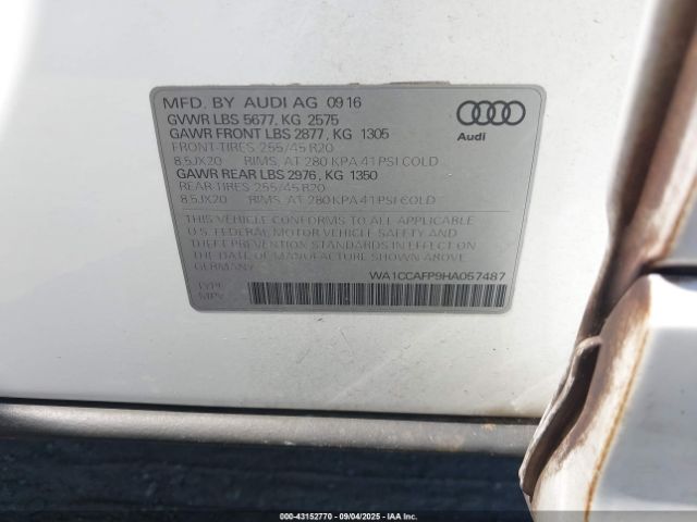 2017 AUDI SQ5 WA1CCAFP9HA057487 Photo 8