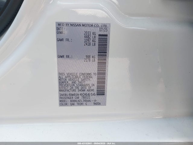 Nissan 2025 2025 1N4BL4DW6SN406656 Image 9