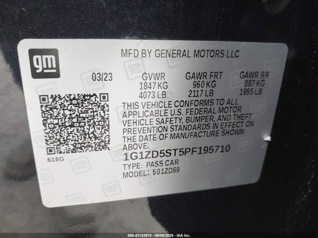 1G1ZD5ST5PF195710 Chevrolet lfv