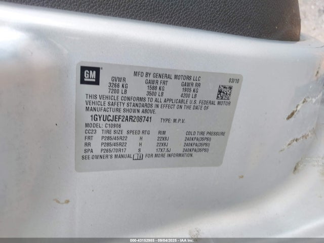 2010 CADILLAC ESCALADE ESV 1GYUCJEF2AR208741 Photo 8