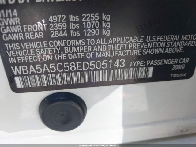 BMW 528I 2014 WBA5A5C58ED505143 Image 9
