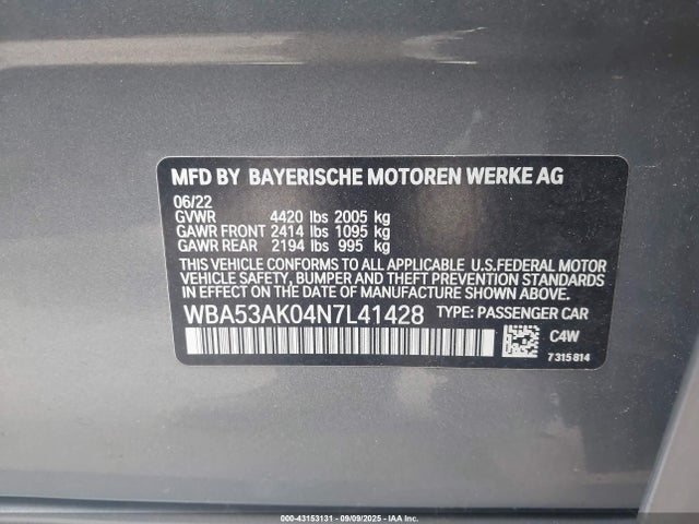WBA53AK04N7L41428 BMW 228I