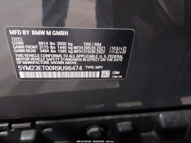 5YM23ET00R9U96474 BMW X6 M