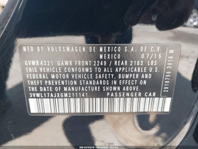 3VWL17AJXGM211141 Volkswagen Jetta