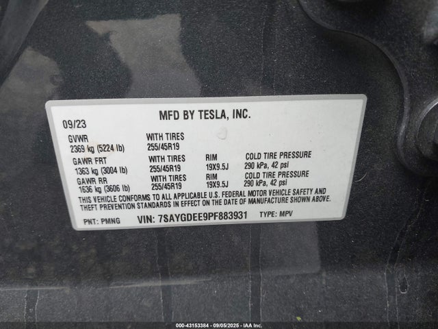 2023 TESLA MODEL Y 7SAYGDEE9PF883931 Photo 8
