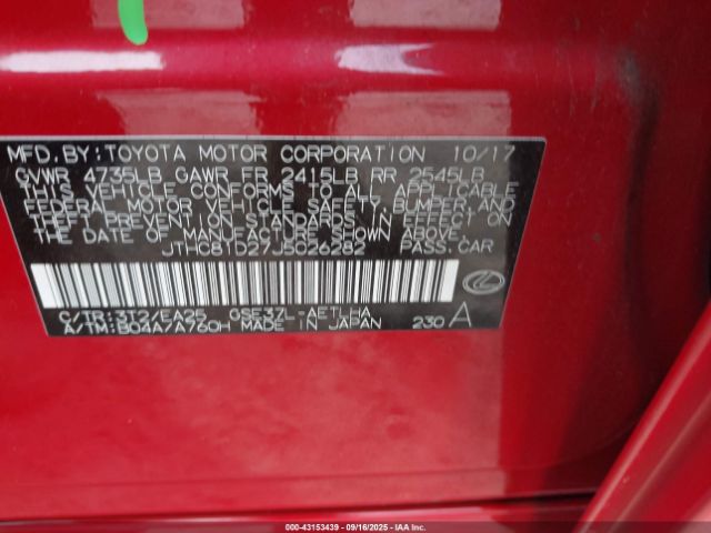 2018 LEXUS IS 300 JTHC81D27J5026282 Photo 8