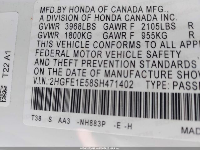 2025 HONDA CIVIC SI 2HGFE1E58SH471402 Photo 8