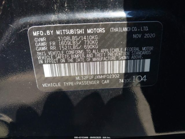 2021 MITSUBISHI MIRAGE G4 ML32FUFJXMHF02302 Photo 8