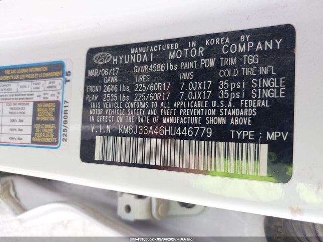 Hyundai gdi nu 2017 KM8J33A46HU446779 Image 9