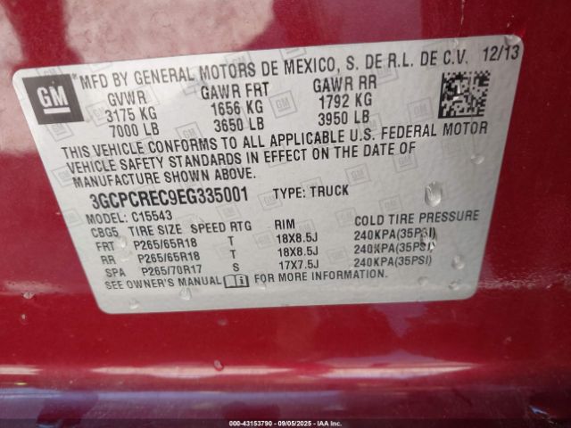 2014 CHEVROLET SILVERADO 1500 3GCPCREC9EG335001 Photo 8