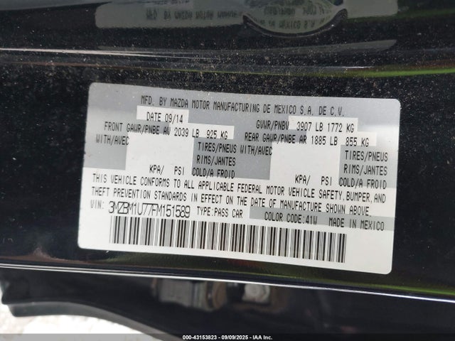3MZBM1U77FM151589 Mazda pe