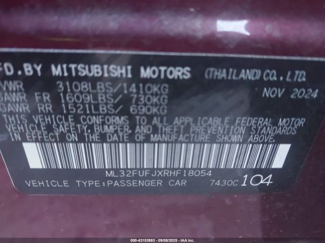 2024 MITSUBISHI MIRAGE G4 ML32FUFJXRHF18054 Photo 8