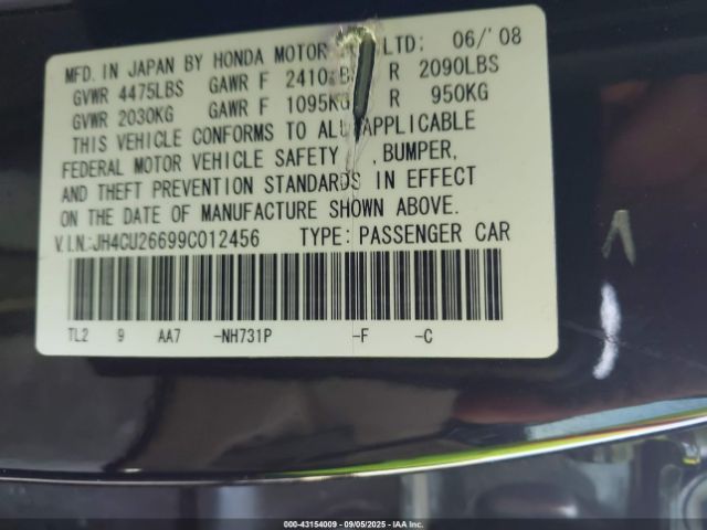 2009 ACURA TSX JH4CU26699C012456 Photo 8