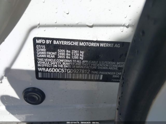 2016 BMW 640I GRAN COUPE WBA6D0C57GD927812 Photo 8