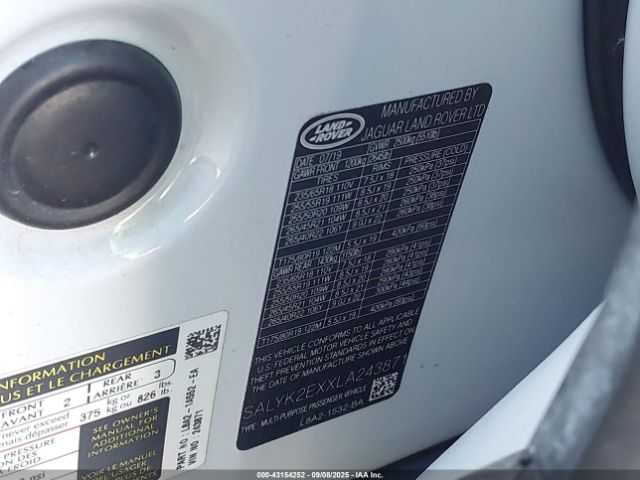 2020 LAND ROVER RANGE ROVER VELAR SALYK2EXXLA243871 Photo 8