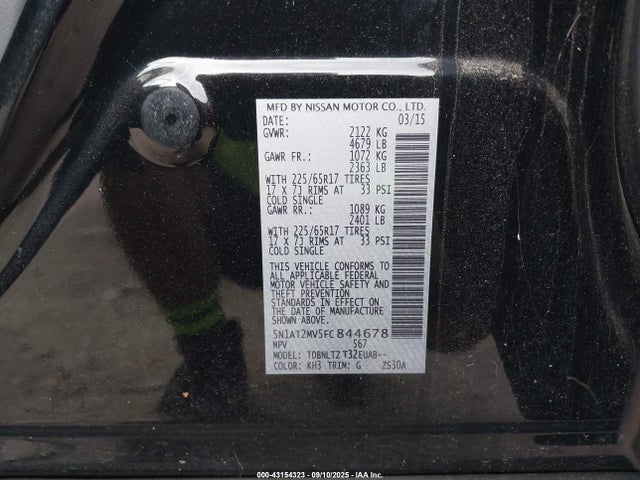 5N1AT2MV5FC844678 Nissan Rogue