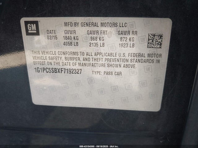 1G1PC5SBXF7192327 Chevrolet LUV