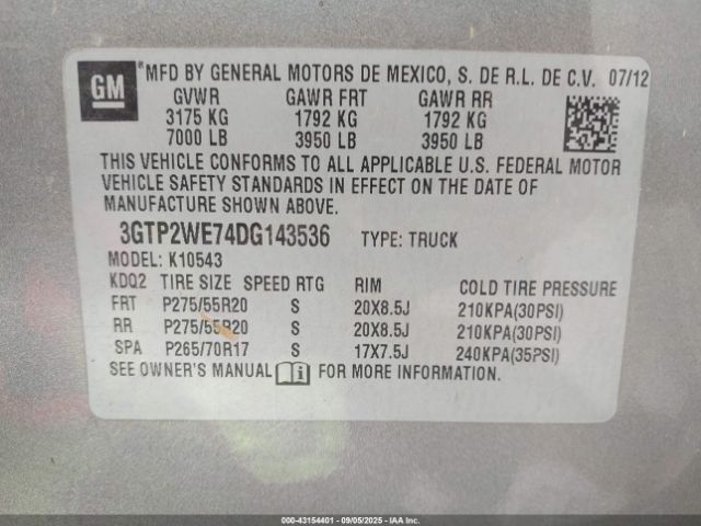 2013 GMC SIERRA 1500 3GTP2WE74DG143536 Photo 8