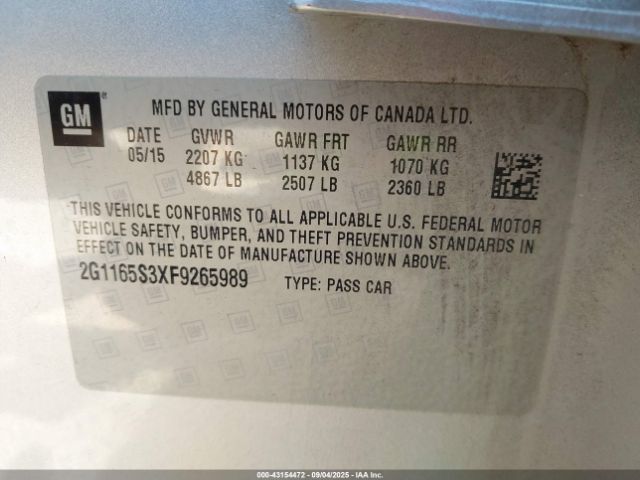 2015 CHEVROLET IMPALA 2G1165S3XF9265989 Photo 8