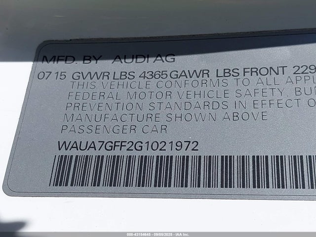 2016 AUDI A3 WAUA7GFF2G1021972 Photo 8