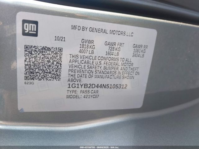 2022 CHEVROLET CORVETTE STINGRAY 1G1YB2D44N5105312 Photo 8