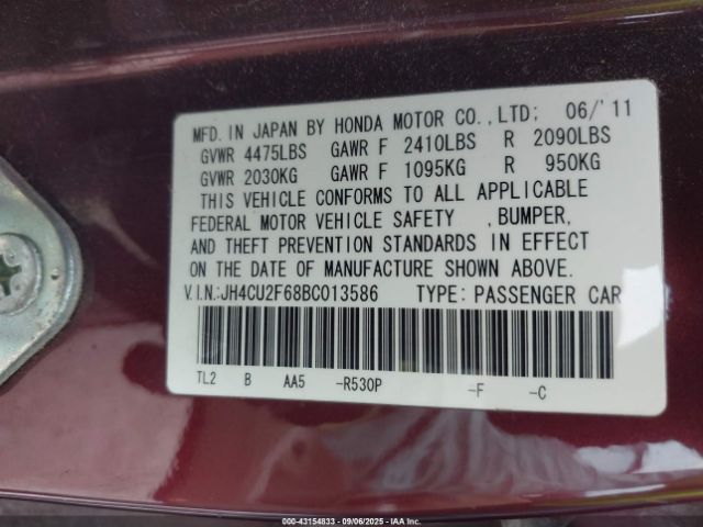 2011 ACURA TSX JH4CU2F68BC013586 Photo 8