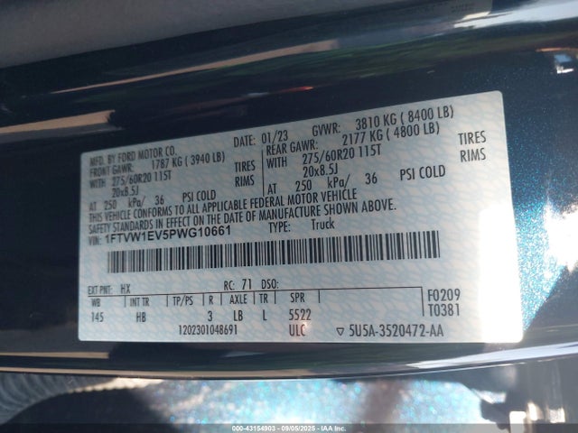 1FTVW1EV5PWG10661 Ford F-150