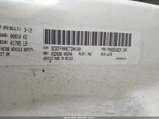 2012 FIAT 500 3C3CFFAR0CT304100 Photo 8