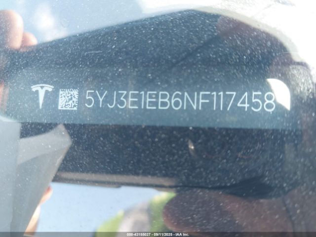 2022 TESLA MODEL 3 5YJ3E1EB6NF117458 Photo 8