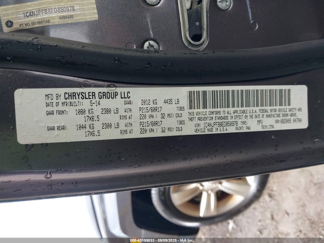 43155033 :رقم المزاد ، 1C4NJPFB8ED850978 vin ، 2014 Jeep Patriot Latitude مزاد بيع