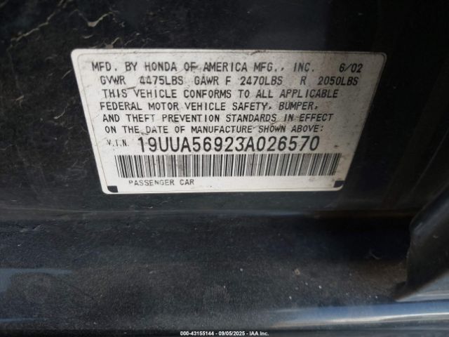 2003 ACURA TL 19UUA56923A026570 Photo 8