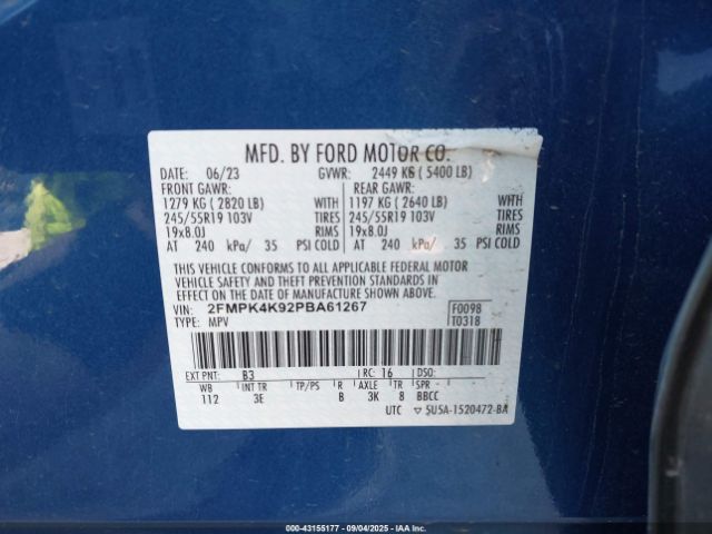 2023 FORD EDGE 2FMPK4K92PBA61267 Photo 8