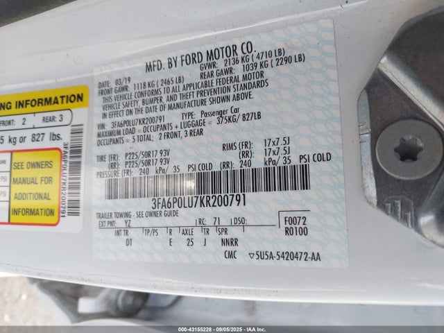 Ford 2019 2019 3FA6P0LU7KR200791 Image 9