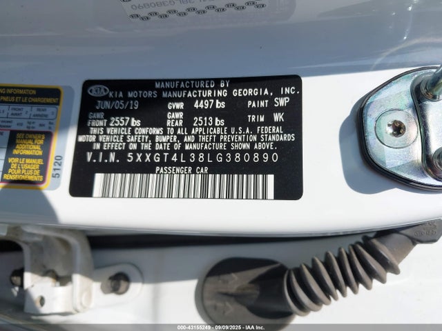 5XXGT4L38LG380890 KIA gdi