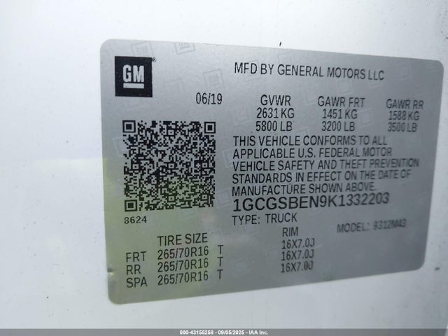 1GCGSBEN9K1332203 Chevrolet lg2 - di: direct injection, vvt: variable valve timing, alum, var2, gen2